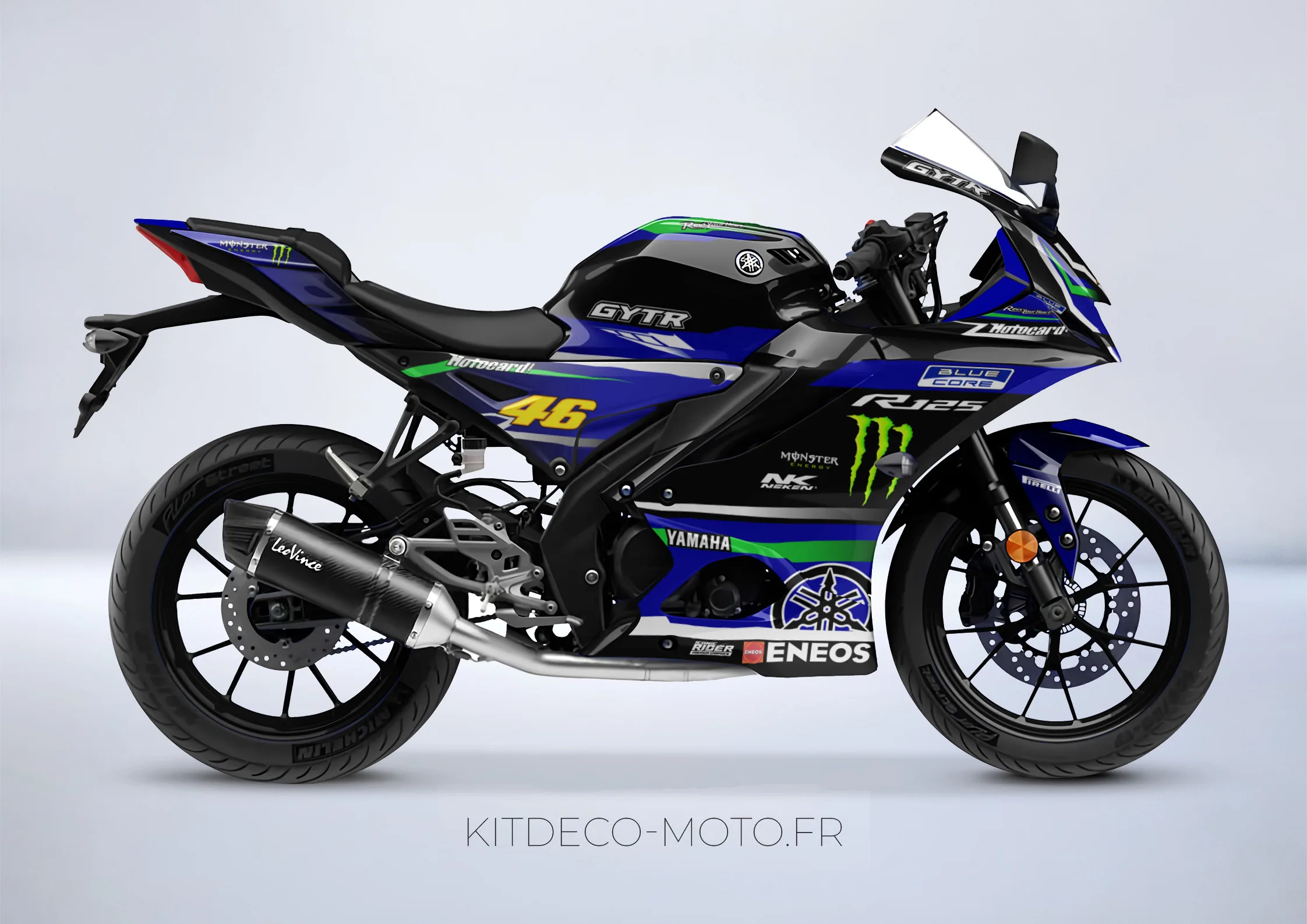 kit deco yamaha yzf r 125 racing vert