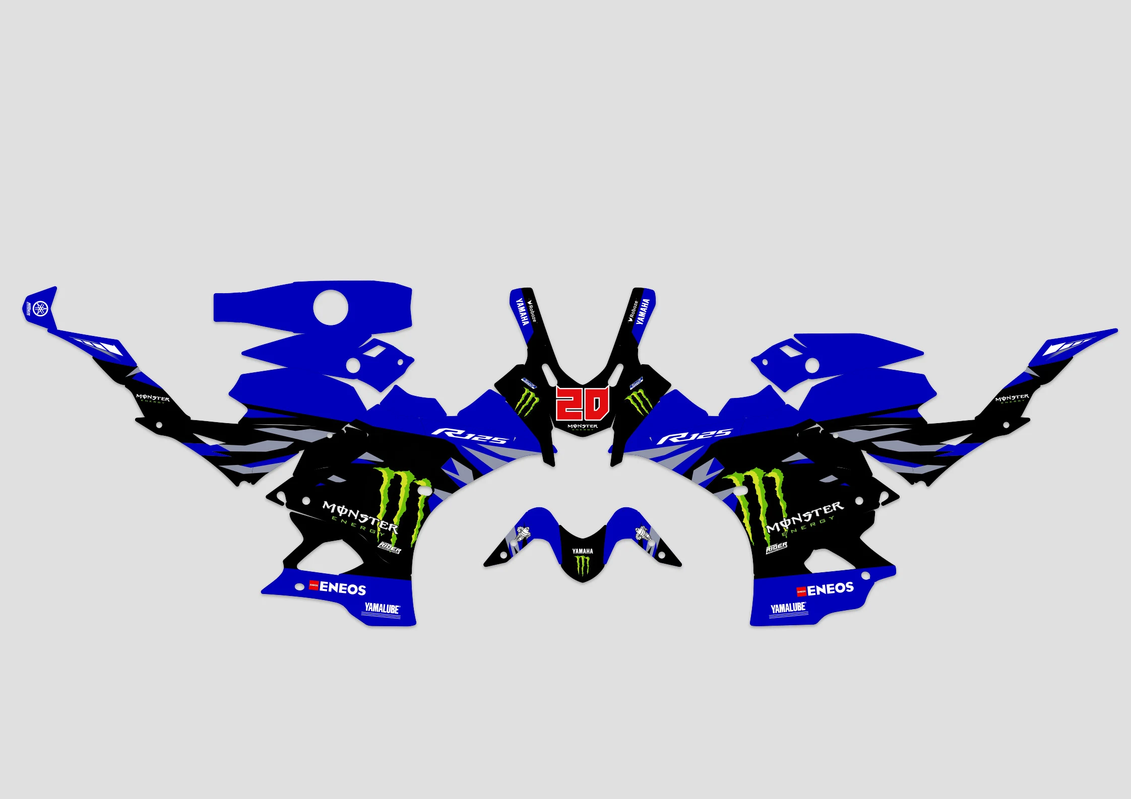 kit deco yamaha yzf r 125 replica quartararo maquette