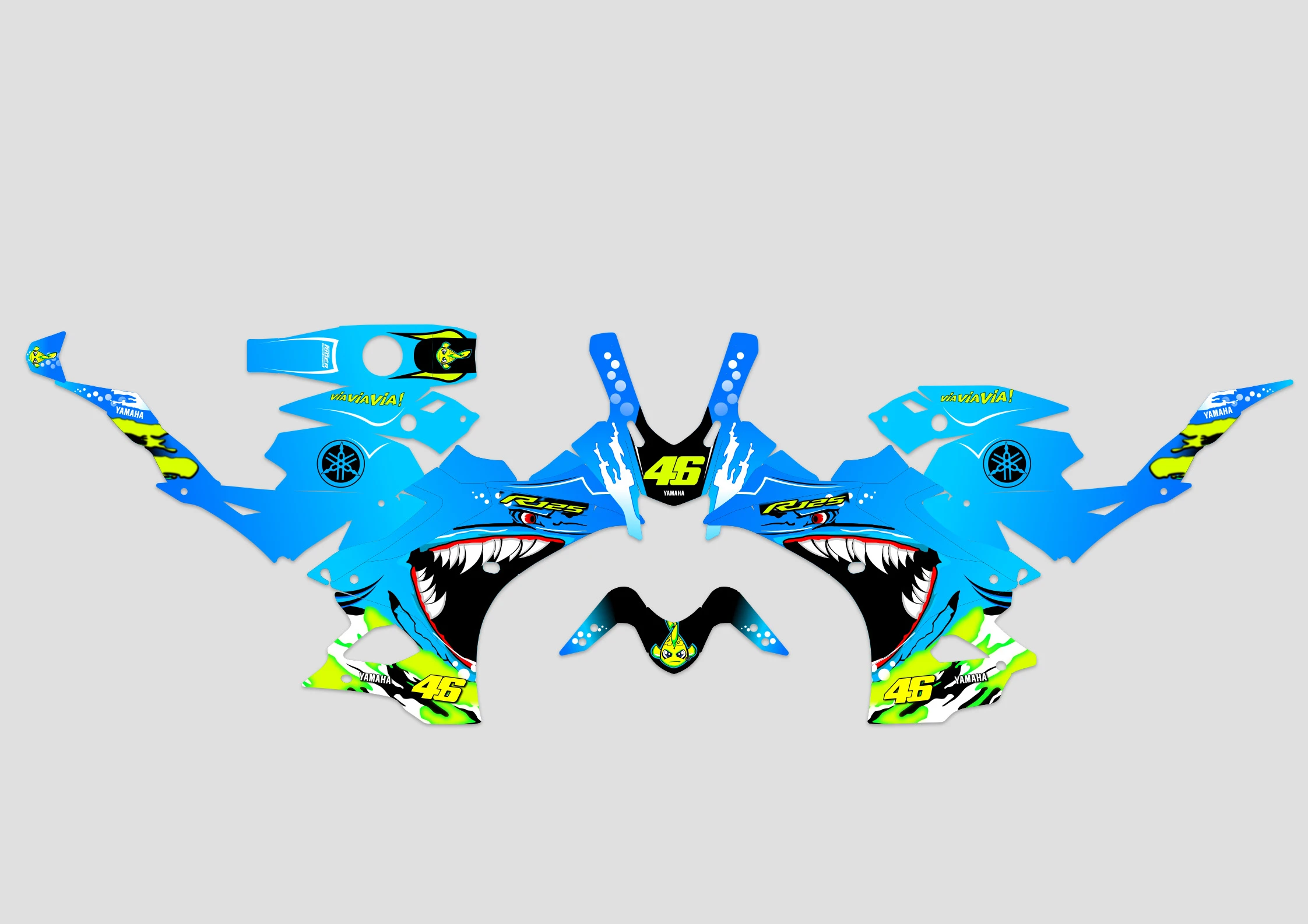 kit deco yamaha yzf r 125 shark maquette