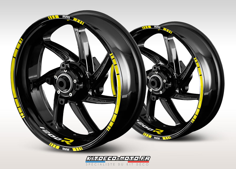 sticker jante moto bmw 1200r jaune
