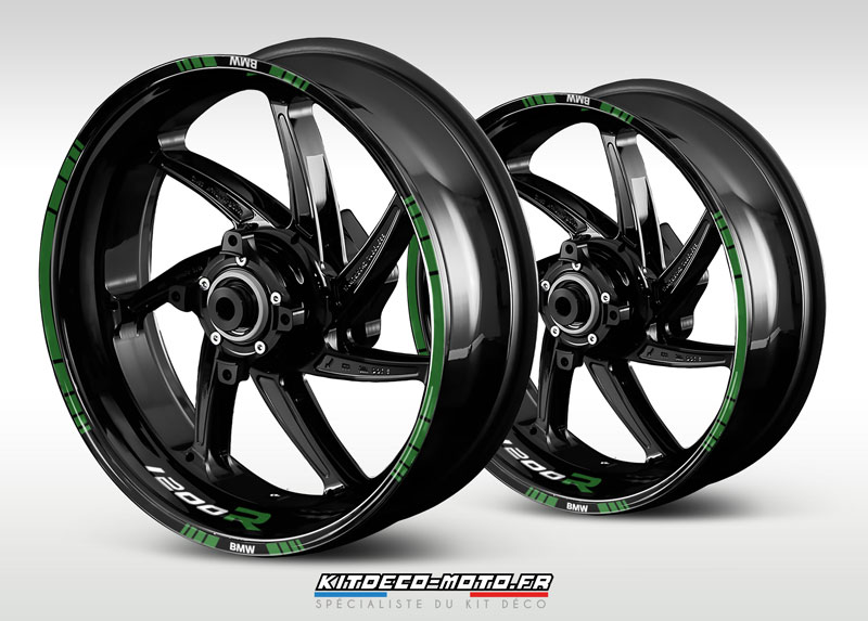 sticker jante moto bmw 1200r vert fonce