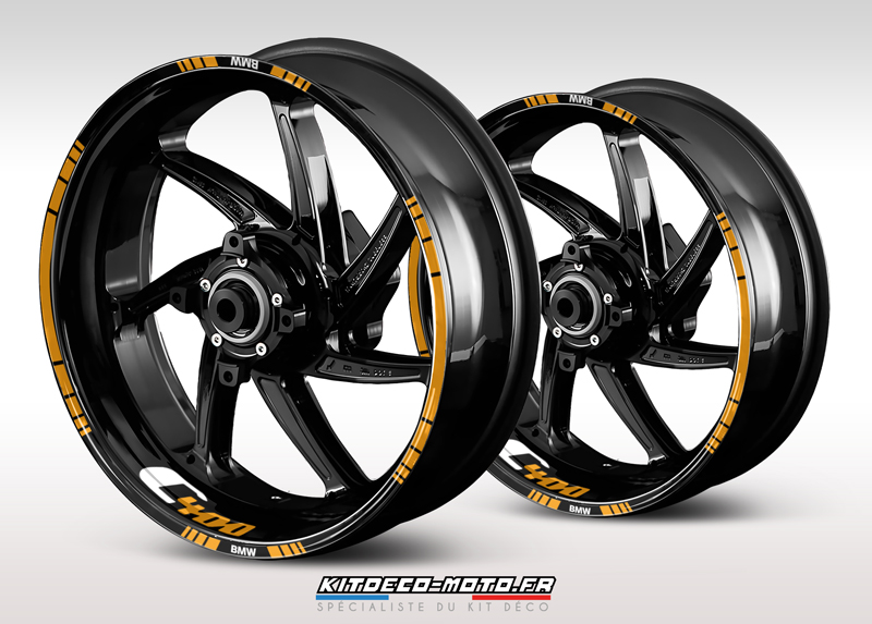 sticker jante moto bmw c400 orange