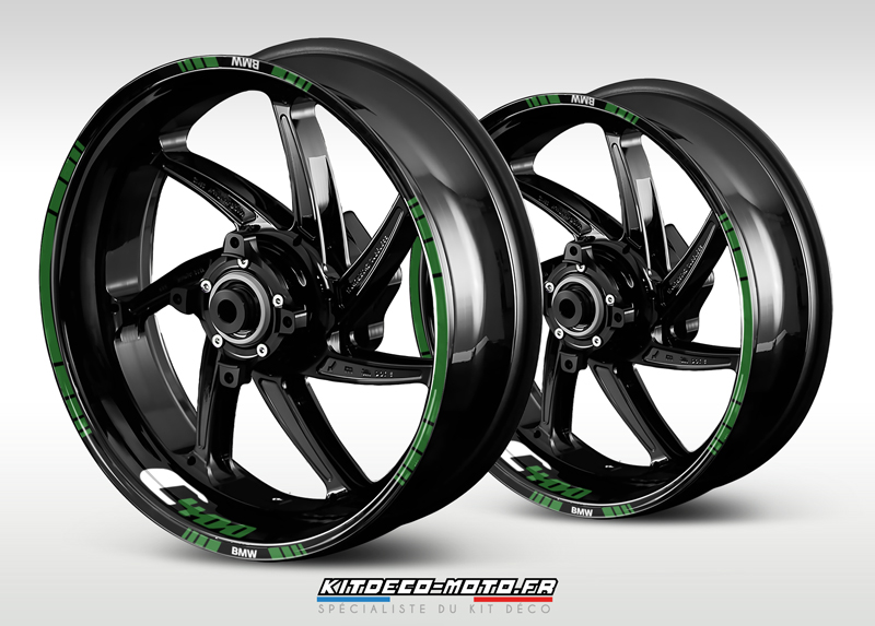 sticker jante moto bmw c400 vert fonce