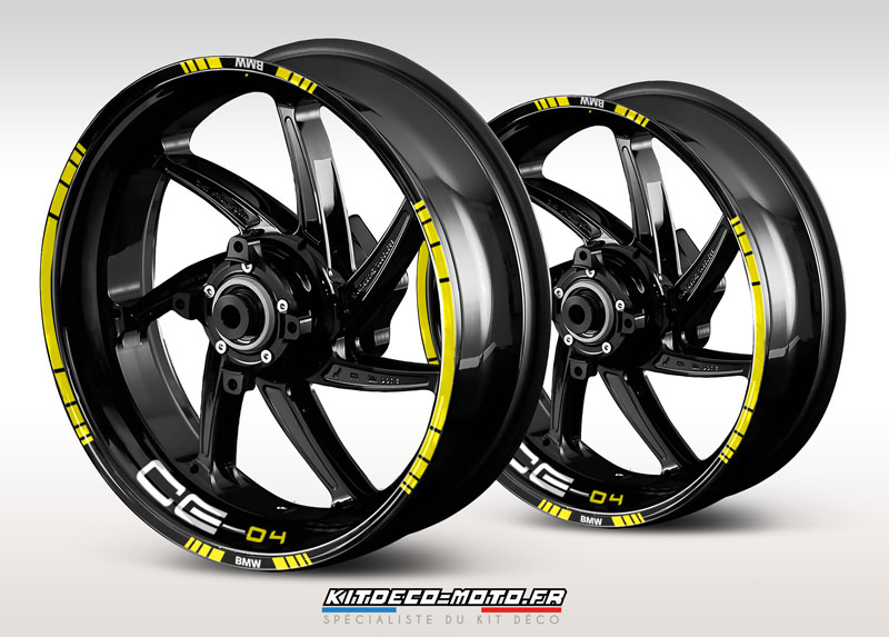 sticker jante moto bmw ce 04 jaune