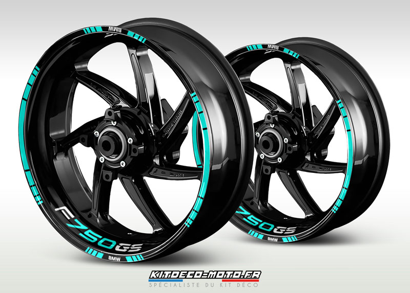 sticker jante moto bmw f750 gs cyan