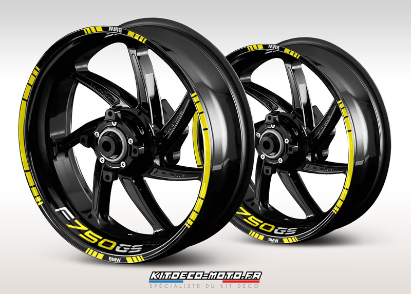 sticker jante moto bmw f750 gs jaune