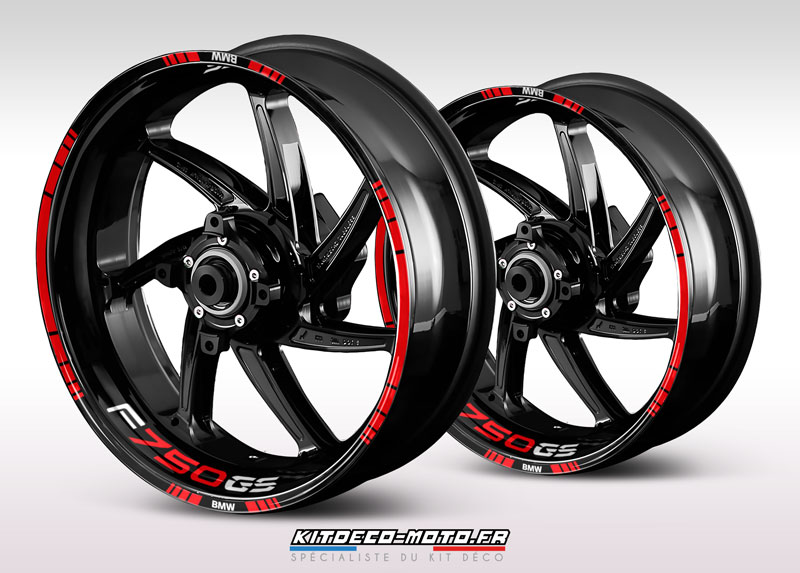 sticker jante moto bmw f750 gs rouge