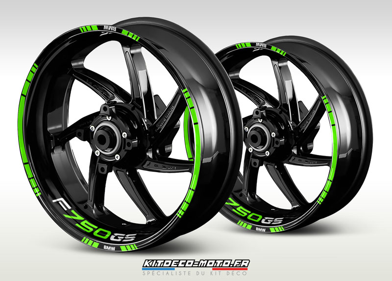 sticker jante moto bmw f750 gs vert