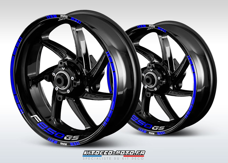 sticker jante moto bmw f850 gs bleu