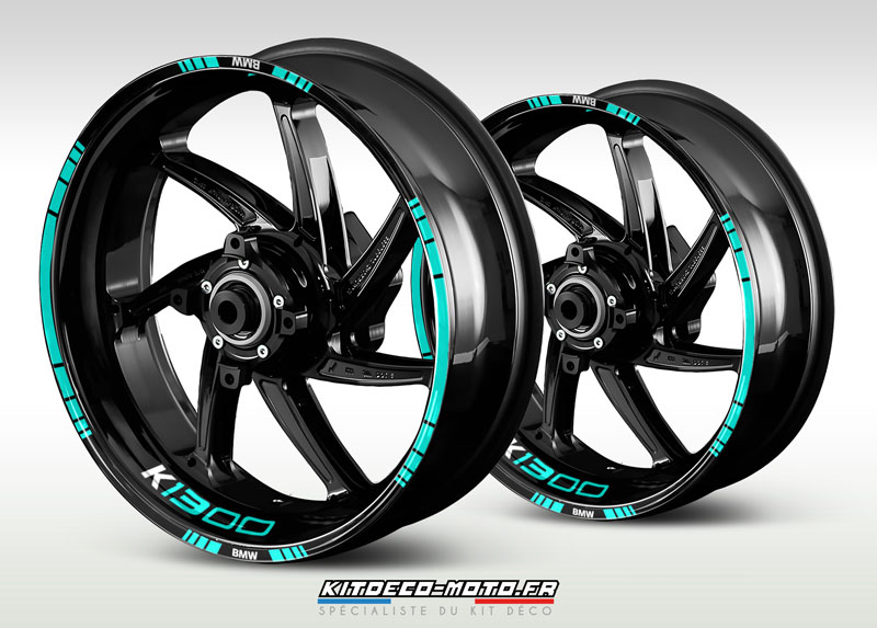 sticker jante moto bmw k1300 cyan