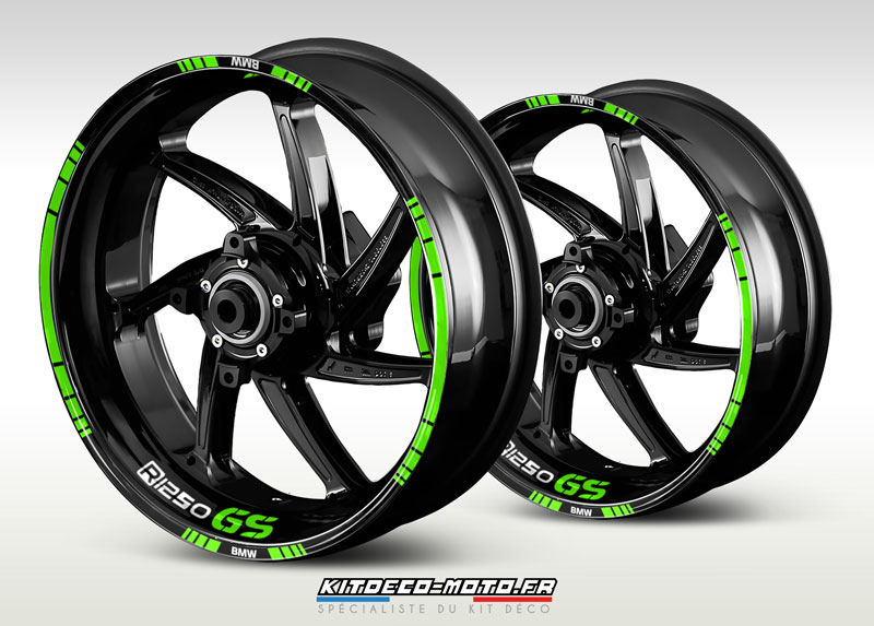 sticker jante moto bmw r 1250 gs vert
