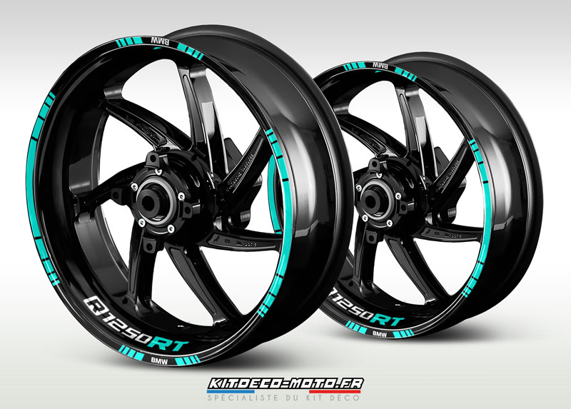 sticker jante moto bmw r 1250 rt cyan
