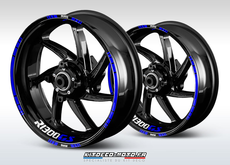 sticker jante moto bmw r 1300 gs bleu