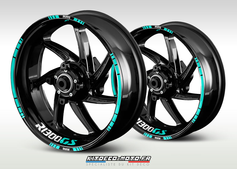 sticker jante moto bmw r 1300 gs cyan