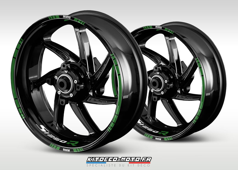 sticker jante moto bmw s 1250 r vert fonce